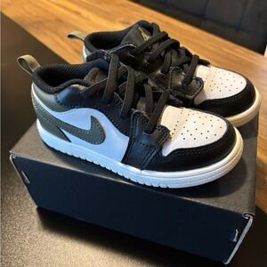 Jordan Kids Black, White, and Olive Sneakers